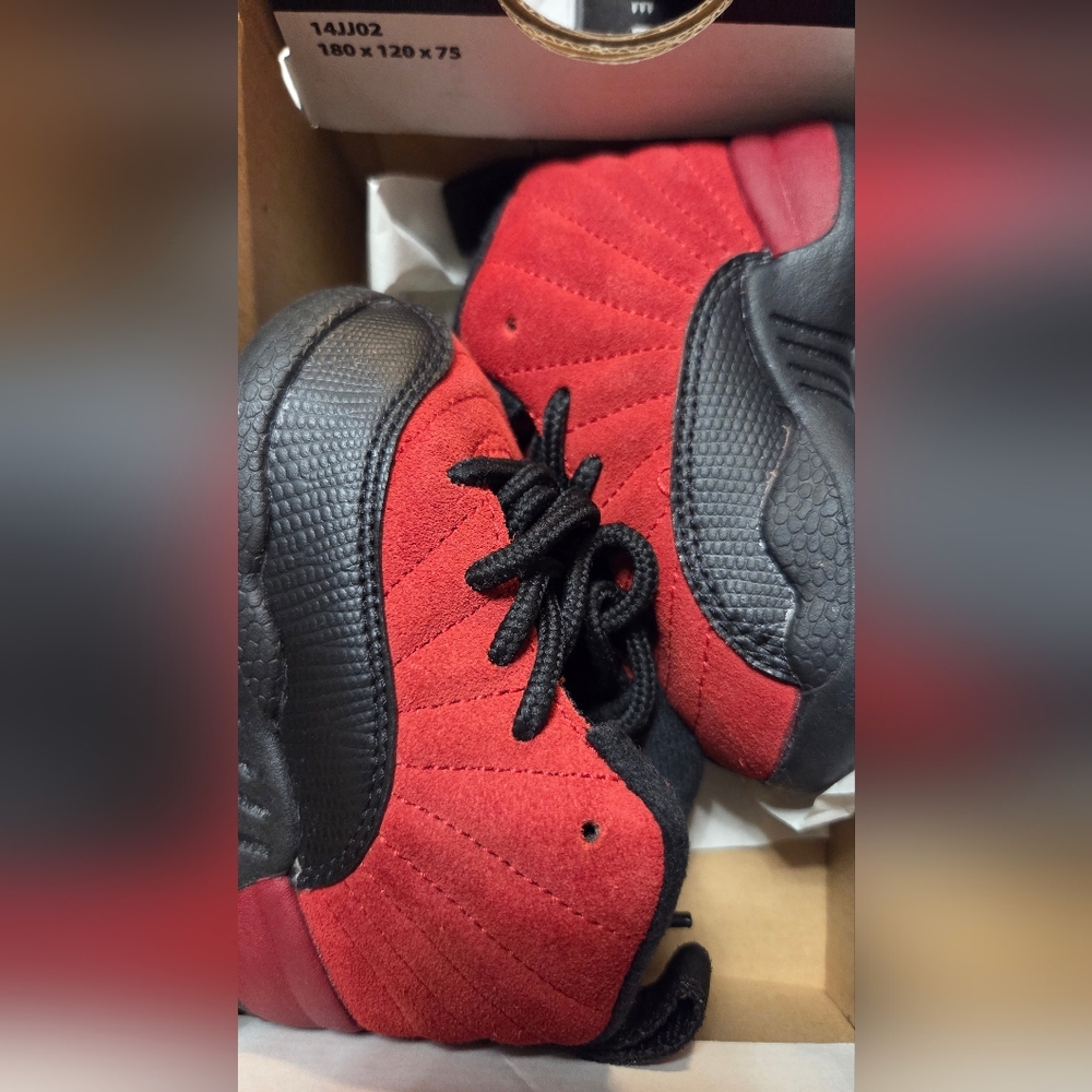 Jordan Kids Retro 12 in Red and Black